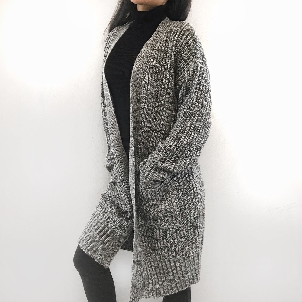 ▫️2 LARGE LEFT▫️Oversized Heather Grey Cardigan